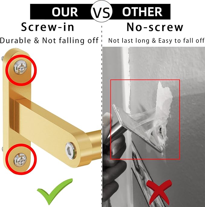 Gold Towel Bar, KLJKPA Towel Bar for Bathroom Wall 16 Inch, Stainless Steel Heavy Duty Single Towel Rod Holder