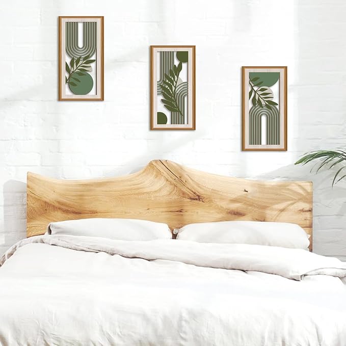 Ausril Green Boho Wall Decor,Boho Botanical Wall Decor Sage Green,Mid-century Modern Decor,Abstract Bohemian Artwork Geometric Line,Minimalism Boho Plants Hanging Sign for Home Living Room Bedroom