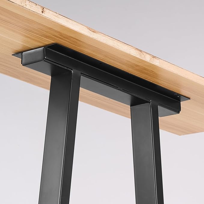 Metal Legs for Table 28 inch Trapezoid Shape Dining Table Legs Heavy Duty Desk Legs Metal Coffee Table Legs, Black, Set of 2