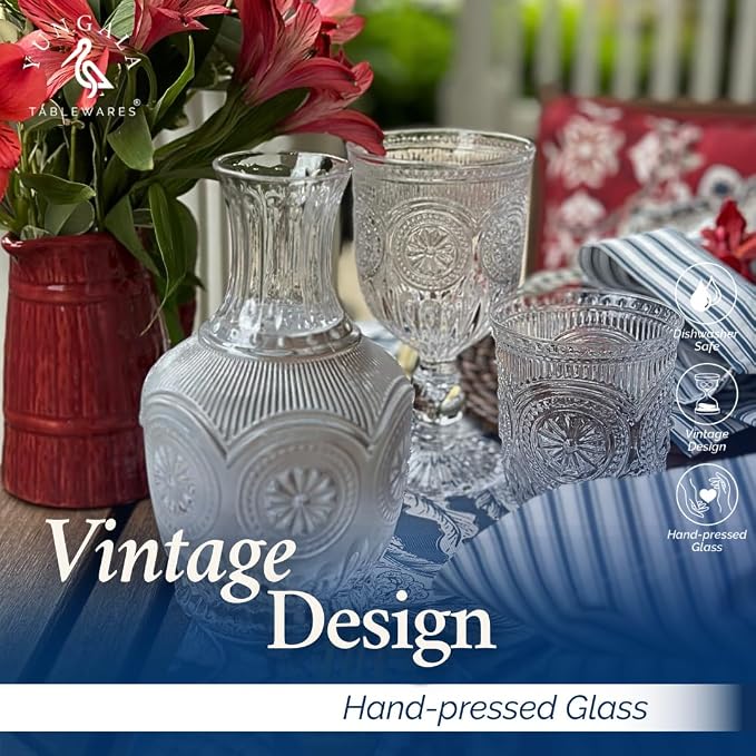 Clear Small Drinking Glasses Set of 6 Vintage Hobnail 8 oz