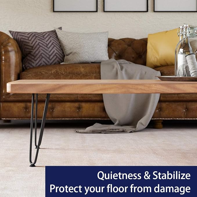 SMARTSTANDARD 14 Inch Heavy Duty Hairpin Furniture Legs, Metal Home DIY Projects for Nightstand, Coffee Table, Desk, etc with Rubber Floor Protectors Black 4PCS