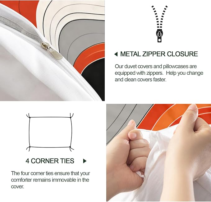 Abstract Pattern Duvet Cover Twin Size, Modern Colorful Bedding Set 2 Piece Kids and Adults Irregular Texture Patterned Comforter Cover with Zipper Ties & 1 Pillowcases