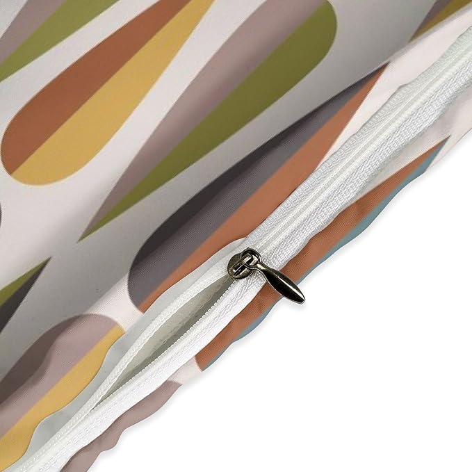 Mid Century Bedding Set,Modern Colorful bstract Geometric Drop Shapes Retro 1950s 1960s Geometry Pattern Comforter Set with Pillowcase for Bedroom Bed Decor,King 102"x90"