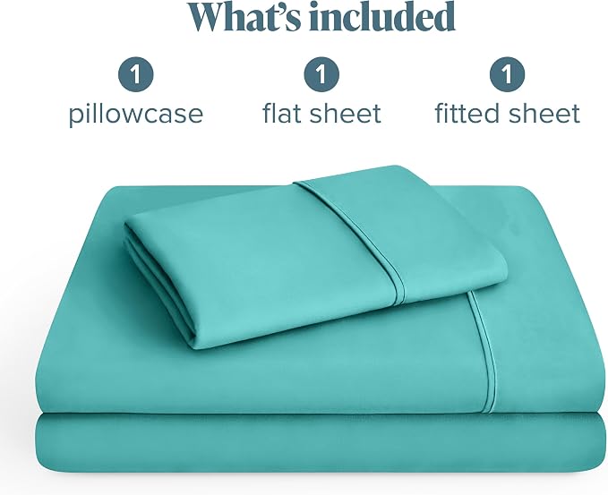 Bare Home Twin XL Sheet Set - 1800 Ultra-Soft Microfiber Twin Extra Long Bed Sheets - Double Brushed - Deep Pockets - Easy Fit - 3 Piece Set - Bedding Sheets & Pillowcases (Twin XL, Turquoise)