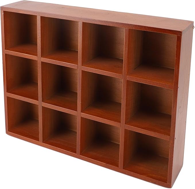 Omabeta Wood Desktop Organizer Vintage Multiple Compartments Storage Stationery Holder for Home and Office Solid Wood