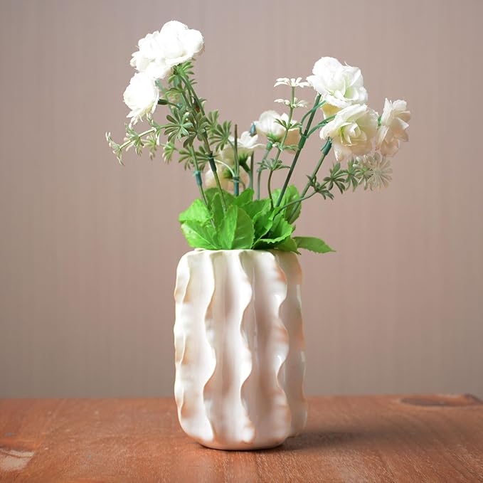 SEINHIJO Ceramic Flower Vase Ocean Figurine Decor Modern Sculpture Statue Home Gifts Tabletop Arts Crafts 5.1inch