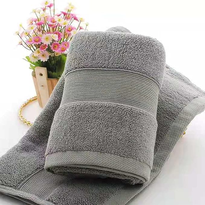LRUUIDDE Bathroom Hand Towels 2 Set, Cotton Hand Towel for Bath, Hand, Face, Kitchen, Super Soft, Highly Absorbent, Machine Washable, Size 14" x 30" (Gray)…