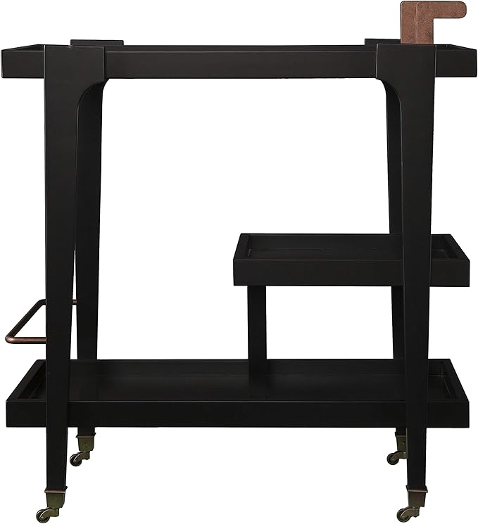 Holly & Martin Zhori Midcentury Modern Bar Cart, Black