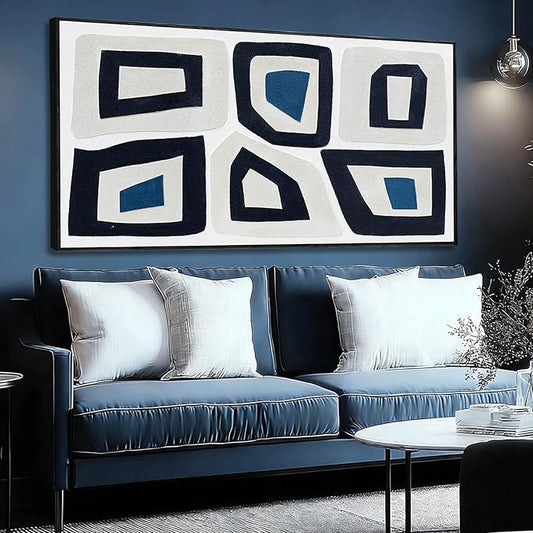 SOUGUAN Abstract Canvas Wall Art Line Oil Painting Modern Pictures 24"x48" Decorations for Bedroom Office Artwork Kitchen Poster