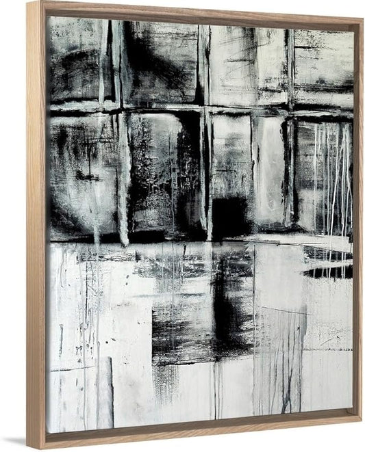 CANVAS ON DEMAND Looking Through Canvas Wall Art Print by Erin Ashley, Contemporary, Abstract, Modern, Home Decor, Black and White Artwork,8" x10in