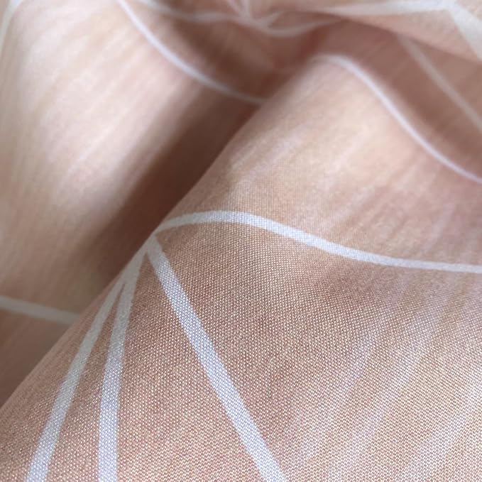 NTBAY 3 Pieces Brushed Microfiber Queen Duvet Cover Set, Super Soft Geometric Printed Zipper Comforter Cover with Corner Ties and 2 Pillow Shams, Pink