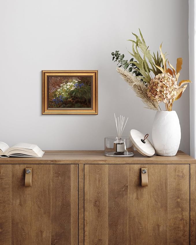 HUARCEY Gold Framed Vintage Wall Art for Living Room, Bathroom Shelf Wildflowers Prints Decor Aesthetic Classical Floral Paintings Farmhouse Wall Decor, Retro Table Desk Decoration for Bedroom 8"x10"