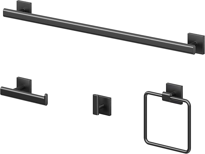 Gatco 4055MX Elevate Single Robe Hook, Wall Mounted Hook for Bathroom Towels & Robes, Matte Black