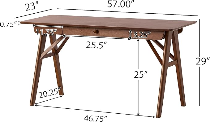 Christopher Knight Home Vienna Mid-Century Wood Desk, Walnut