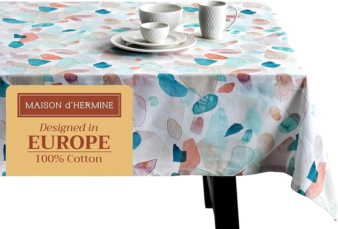 Maison d' Hermine Table Cloth Rectangle Table 100% Cotton 70 x 120 Inches Tablecloth Reusable Decorative for Dining Room Farmhouse Home Valentines Day Decorations Spring Summer - Summer Picnic