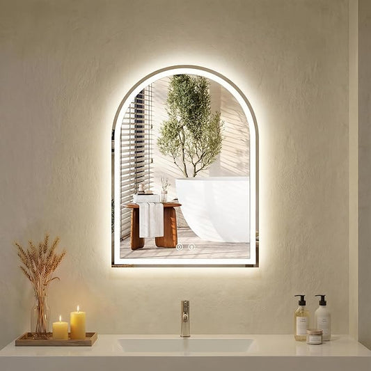 NEWBULIG Wall Mirror, Bathroom Mirror for Over Sink, Matte Metal Framed Vanity Mirror, Wall Decor for Bedroom, Tempered Glass