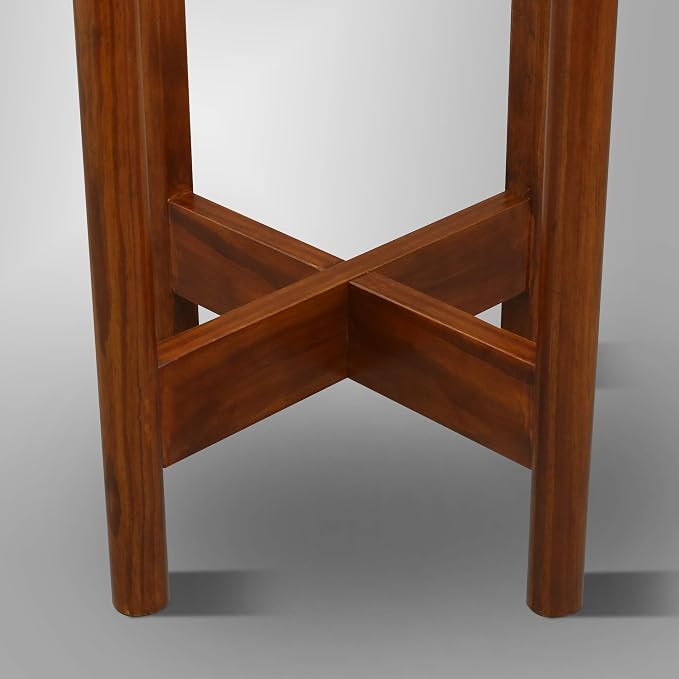 Casual Home Mid-Century Modern, Fit Up to 12", Pot NOT Included Wood Plant Display Stand, Antique Mahogany