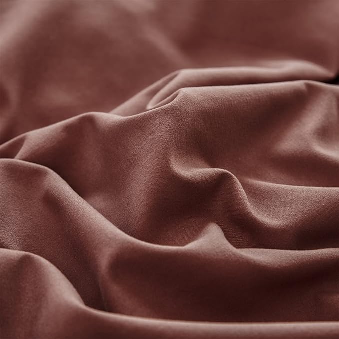 Pureant Brick Red Comforter Sets Twin Solid Dark Rust Red Bedding Comforters Modern Plain Purplish Cotton Bed Quilts Women Girls Blackish Red Warm Blankets Pure Dark Brown Red Durable Bedding Vintage