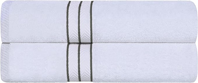 Superior Turkish Cotton Ultra-Plush 2-Piece Bath Towel Set, Towels for Shower, Bathroom, Home Essentials, Spa, Guest/Master Bath, Airbnb, Apartment, Adults and Kids, Soft Quick Drying, Charcoal