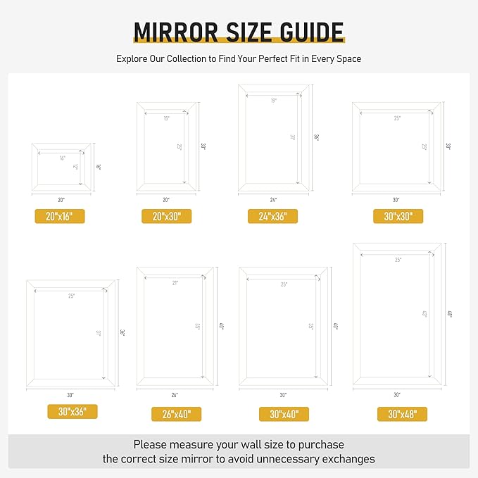 CULER White Wall Mirror for Bathroom,Rectangle 30 x 30 inch Hanging Vanity Mirrors for Living Room,Bedroom,Entryway