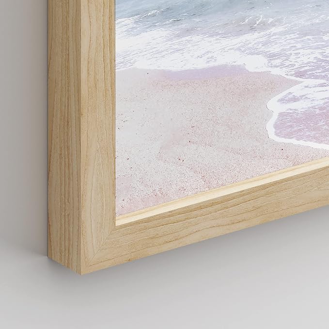 SIGNWIN Framed White Pastel Tropical Island Ocean Beach Shore Wall Art, Set of 4 Landscape Colorful Wall Decor Prints, Nature Wilderness Wall Décor for Living Room, Bedroom - 11"x14" Natural