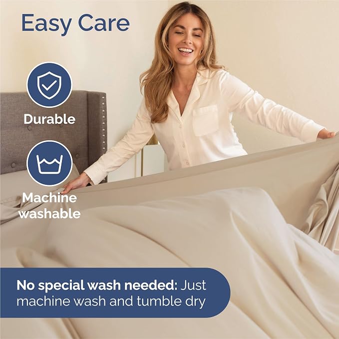 Split King Size 5 Piece Sheet Set - Comfy Breathable & Cooling Sheets - Hotel Luxury Bed Sheets for Women & Men - Deep Pockets, Easy-Fit, Soft and Wrinkle Free Sheets - Wheat Oeko-Tex Bed Sheet Set