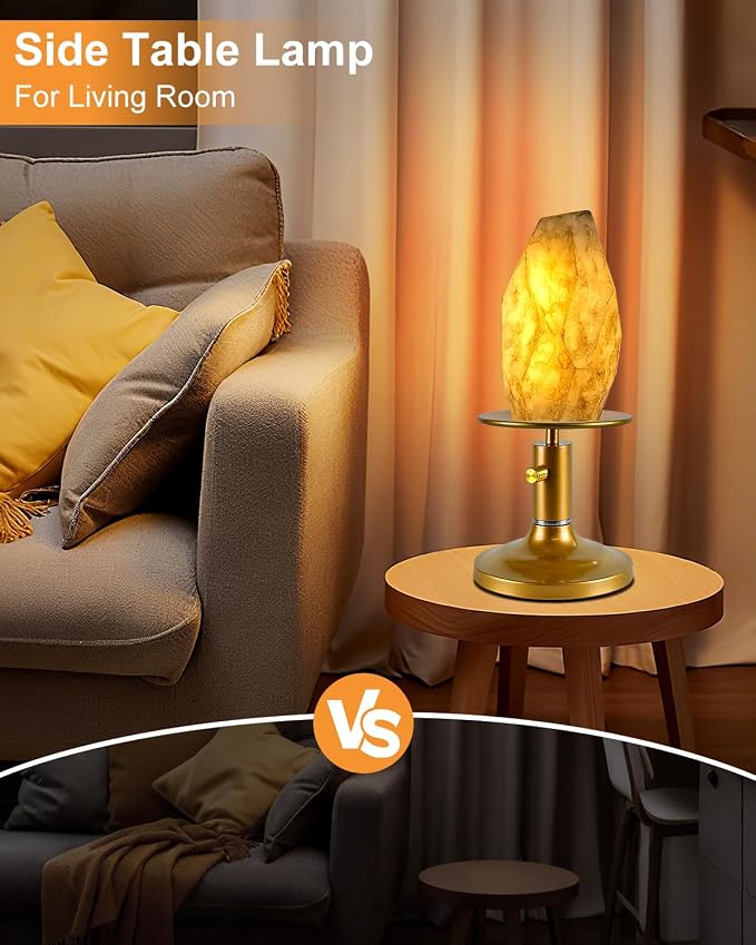 Lightdot Table Lamp for Bedroom Mid Century Modern Gold Small Desk Lamp Dimmable 3000K Warmwhite Nightstands Lamp Beside Table Lamp for Living Room Home Office