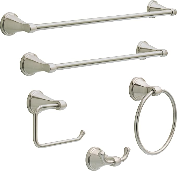 Delta Faucet Becker (1-Pack) Towel/Robe Hook for Bathroom, SpotShield Brushed Nickel, Wall Mounted BCK35-DN