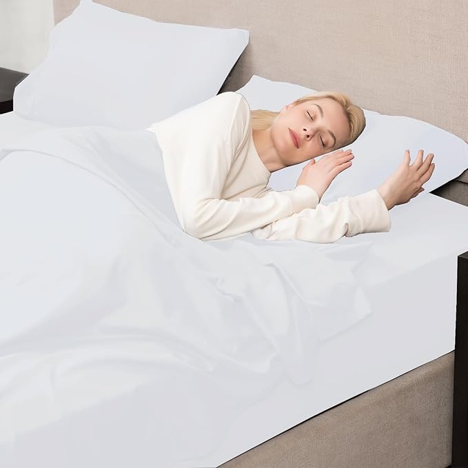 Mejoroom Twin Sheet Set - Hotel Collection Twin Sheets - Bedding Sheets & Pillowcases with Deep Pocket Fitted Sheet, Breathable, Wrinkle & Fade Resistant - 3 Piece(White)