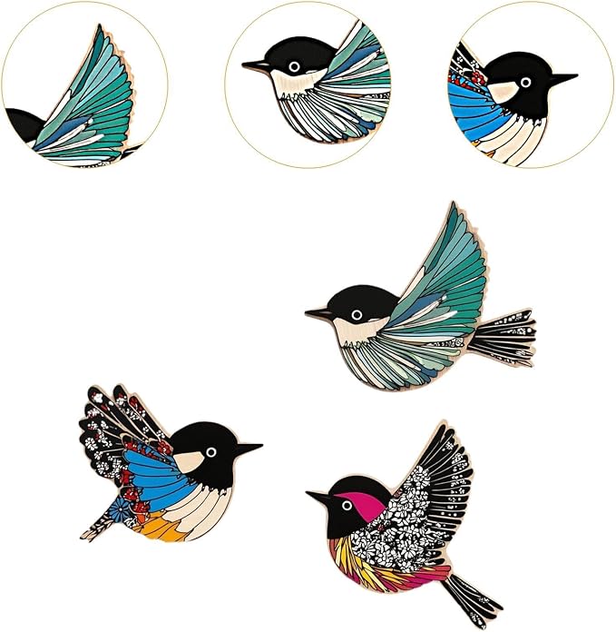 Qianly 3X Wooden Bird Wall Art,Wooden Sign Background Wall Hanging Signs Wood Flying Birds Wall Decors for Living Room,Housewarming