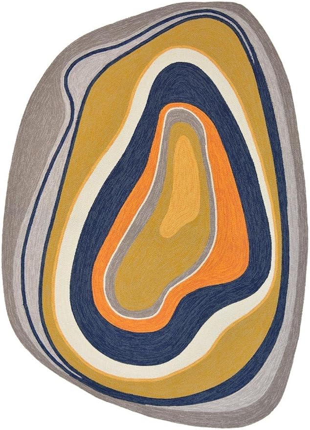 Vibrant Swirl Irregular Area Rug Orange Yellow Blue Modern Abstract Shaped Rugs for Bedroom Living Room Guestroom Non Shedding Large Plush Rug Non Slip Dining Room Playroom Indoor Throw Carpet 10x12