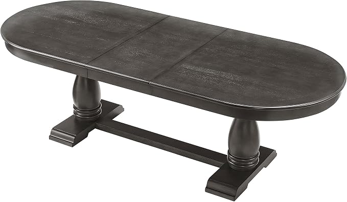 JUSTONE 94.06 Inch Extendable Dining Table for 6, Dark Brown Oval Kitchen Table, Expandable Long Table for Dining Room & Kitchen (Table Only)