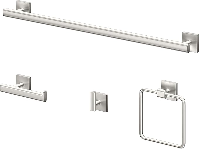 Gatco 4075 Elevate Single Robe Hook, Wall Mounted Hook for Bathroom Towels & Robes, Satin Nickel