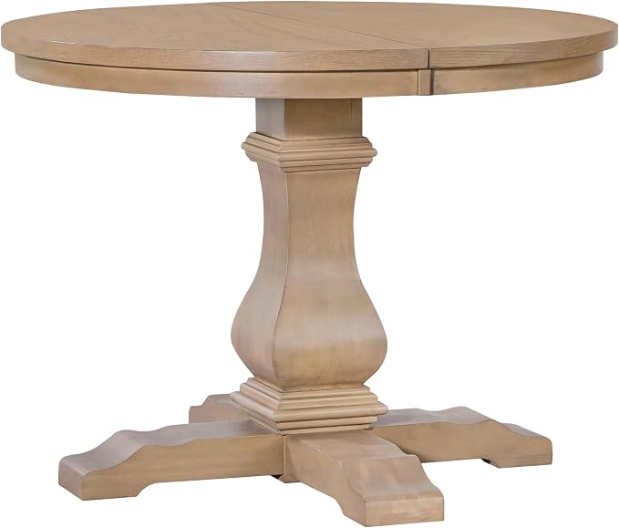 Christopher Knight Home Tokin Extendable Dining Room Table for 6, Wooden Round Expandable Kitchen Table, Vintage Oval Dining Table for Dining Room Kitchen, Light Natural