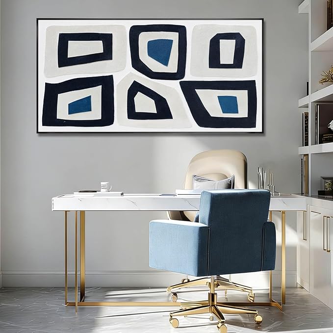 SOUGUAN Abstract Canvas Wall Art Line Oil Painting Modern Pictures 24"x48" Decorations for Bedroom Office Artwork Kitchen Poster