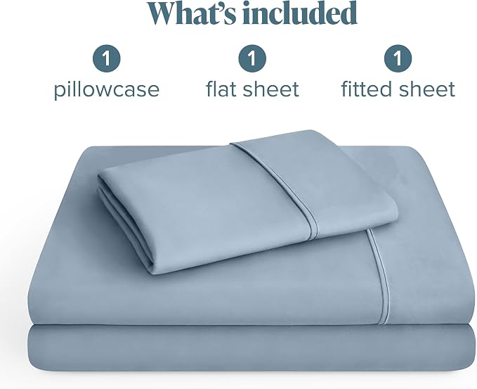 Bare Home Twin Sheet Set - 1800 Ultra-Soft Microfiber Twin Bed Sheets - Double Brushed - Deep Pockets - Easy Fit - 3 Piece Set - Bedding Sheets & Pillowcases (Twin, Dusty Blue)