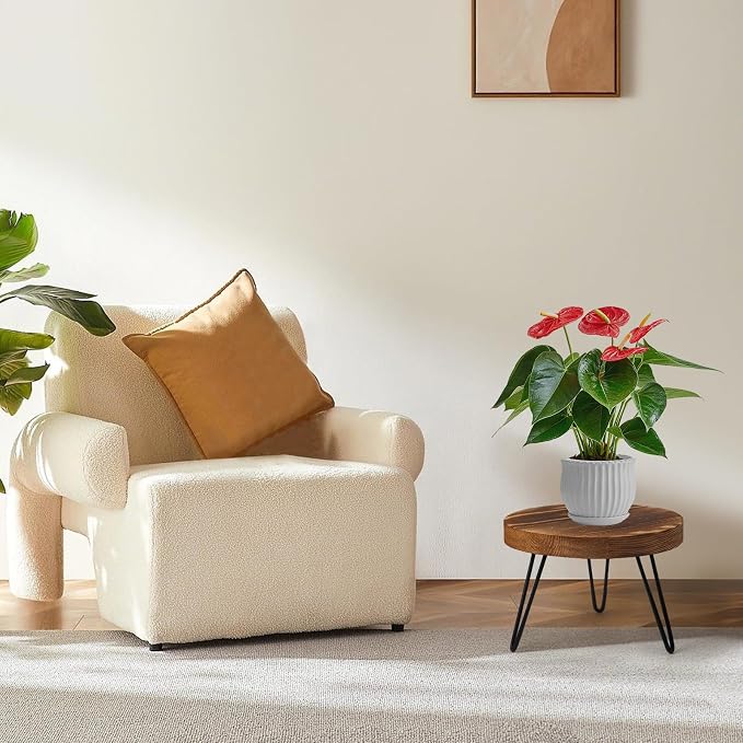 Plant Stand, Indoor/Outdoor Wooden Plant Stands, Mid-Century Plant Table Round Plant Stool for Large Plants , Single Plant Stand for Living Room, Balcony, Office
