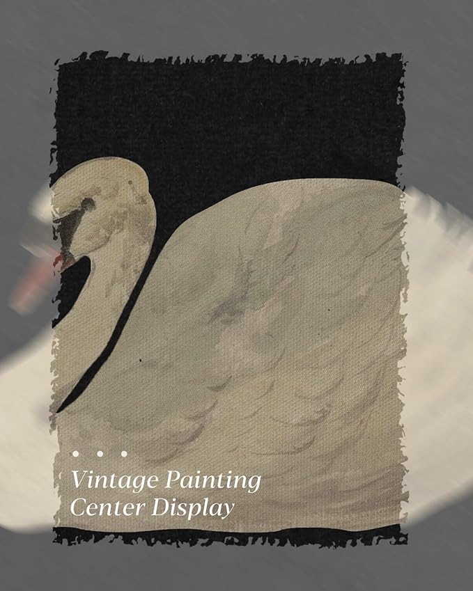 HUARCEY Gold Framed Vintage Wall Art for Living Room, Grace Swan Art Painting Pictures Rustic Animal Bathroom Prints Farmhouse Wall Decor Canvas Swan Shelf Decor for Kitchen Bedroom (Zwaan 16"x24")