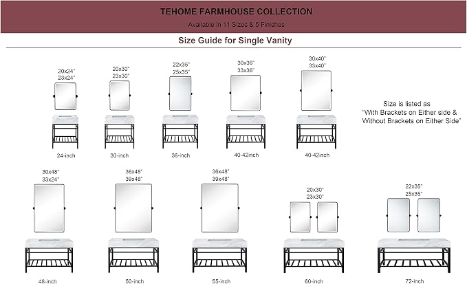 Farmhouse Black Metal Framed Pivot Rectangle Bathroom Mirror Rounded Rectangluar Tilting Beveled Vanity Mirrors for Wall, Overall 22.91 x 24 inches (Mirrror 19 x 24 inches)