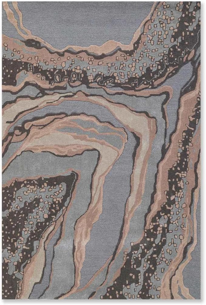 Hand Tufted Area Rug – Premium Soft Modern Carpet for Living Room, Bedroom & Home Trendy Modern Home Rug 5'7" x 8'7" (Rectangular) Black,White