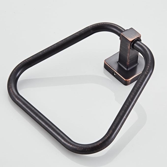 Oil Rubbed Bronze Towel Ring for Bathroom 2 Pack, Kitchen Bath Towel Holder Hangers Wall Mount Heavy Duty Stainless Steel