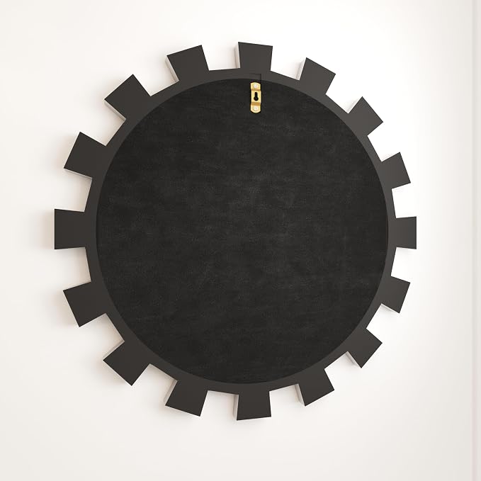 Round Sunburst Decor Mirror - 24" Silver Wall Art Mirror with Metal Frame, Starburst Wall Decorative for Entryway, Bedroom, Fireplace, Living Room