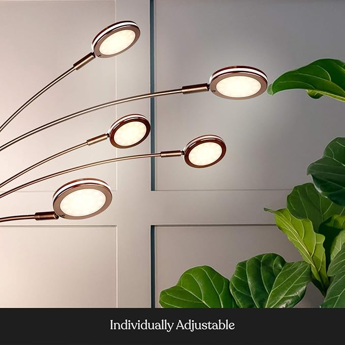 Brightech Orion Arc Floor Lamp for Living Room, Tree Floor Lamp with 5 Adjustable Arms, Multi-Head Standing Lamp with Flexible Rotating LED Lights for Bedroom, Dorm - Bright Hanging Lighting - Bronze