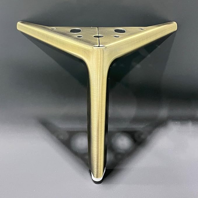 4.7 inch/12cm Brushed Gold Metal Furniture Legs Set of 8, 8pcs DIY Replacement for Short Cabinet Legs, Sofa Legs, Small Dresser Legs