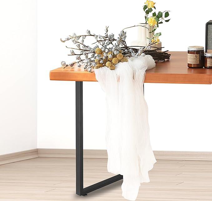 Metal Table Legs for Desk, Heavy Duty Square Tube Iron, DIY Furniture Legs for Dining and Coffee Table, Computer Desk, Workbench, Meeting Room Table (28, Rectangle 4x2)