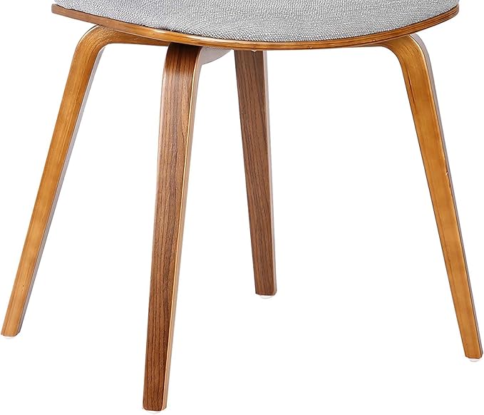 Armen Living Jaguar Mid-Century Dining Chair in Walnut Wood and Gray Fabric - Set of 6