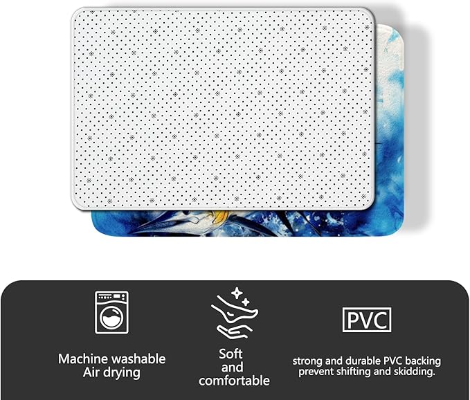 Feelyou Yellow and Gray Black White Bath Rugs Modern Abstract Geometric Bathroom Rugs Kids Boys Girls Teens Stripe Line Pattern Decor Bath Mats for Bathroom 20"x32" Bathroom Accessories