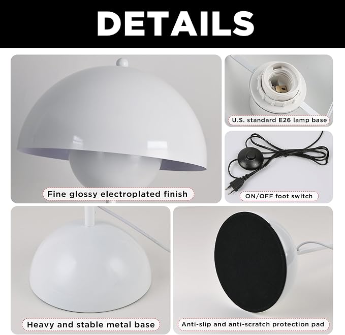 COSYLUX Modern Floor Lamp for Living Room, Industrial Tall Standing Lamp for Bedroom, Metal Shade Reflecting Light Reading Floor Lamp for Office, Nursery Room, Corner(Bright White)