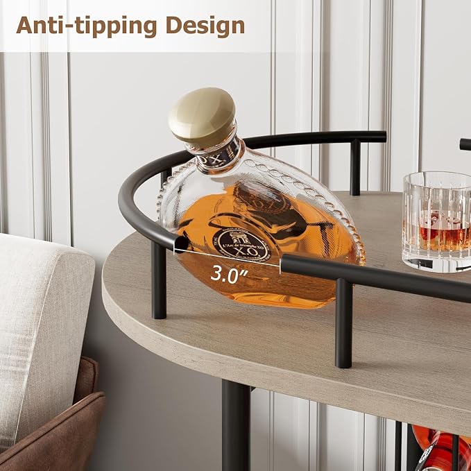 Takywep Bar Cart with Wine Rack and Glass Holder, 4-Tier Modern Serving Cart on Wheels, Mobile Liquor Cabinet & Coffee Station for Home Kitchen, Dining Room, Marble Wood/Gold