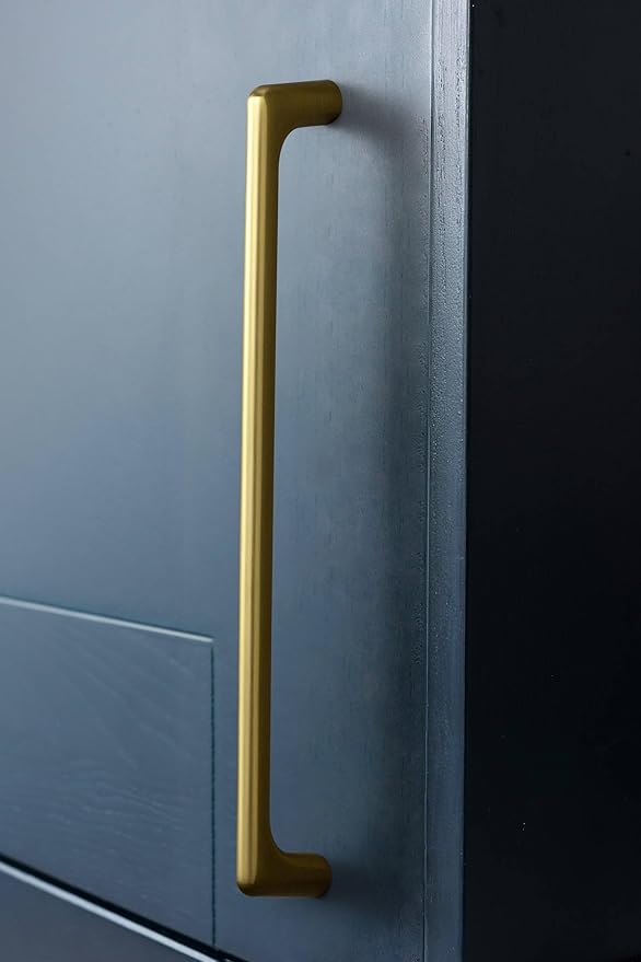 Goo-Ki Brushed Gold Cabinet Pulls with 6.3'' Hole Centers, Modern Style Zinc Alloy Cabinet Handles for Dresser,Wardrobe,Cupboard- 6 Pack